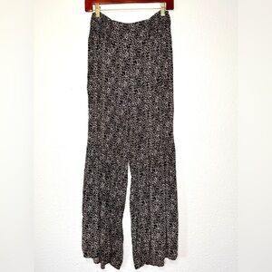 SugarLips Printed Black & White Flare Bell Bottom Beachy Boho Pants S